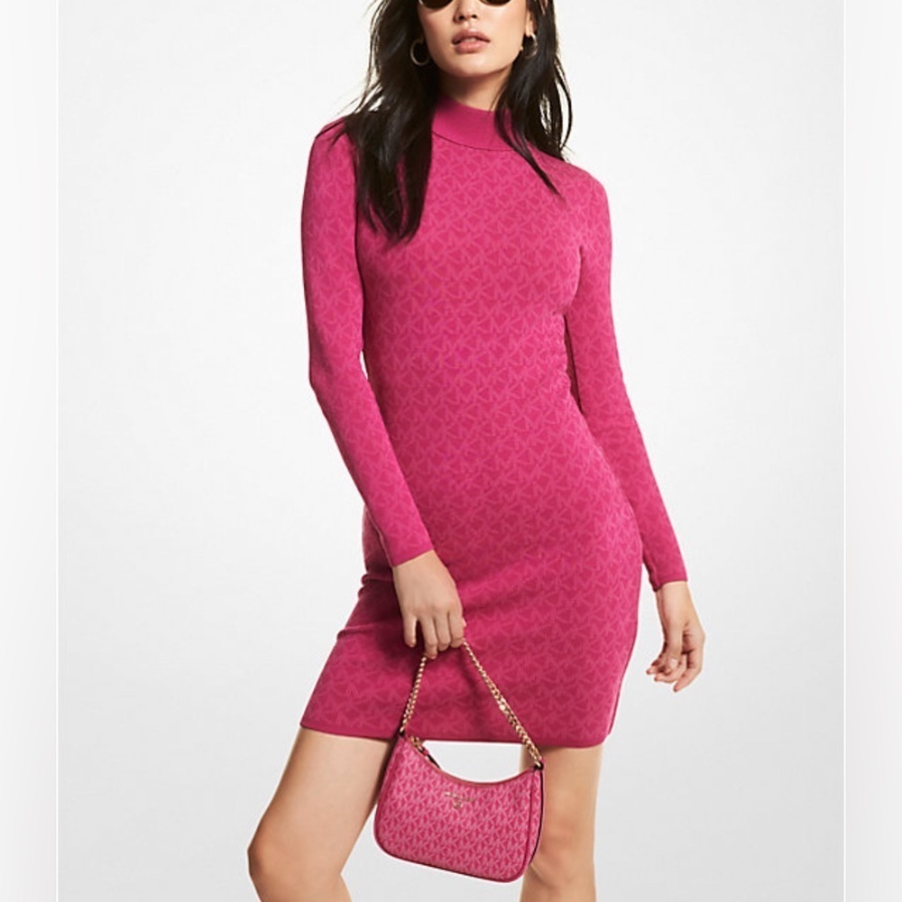 Michael Kors Fuchsia Long Sleeve Dress